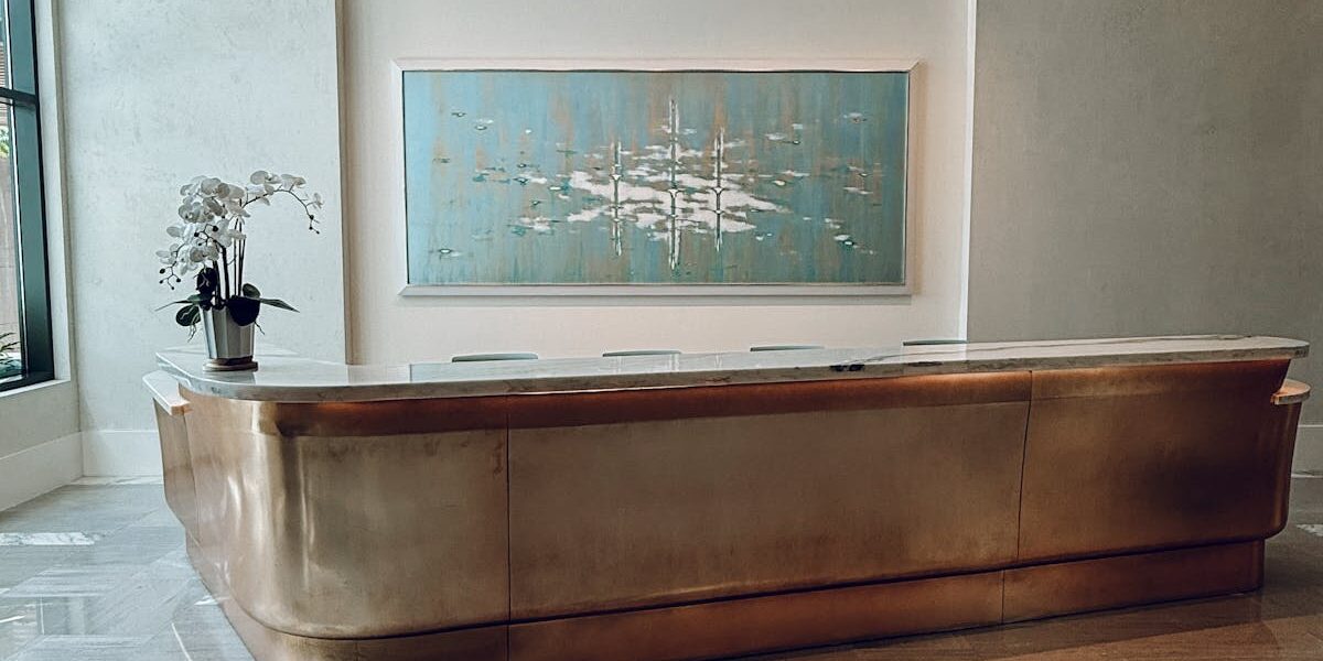 Elegant corporate office lobby