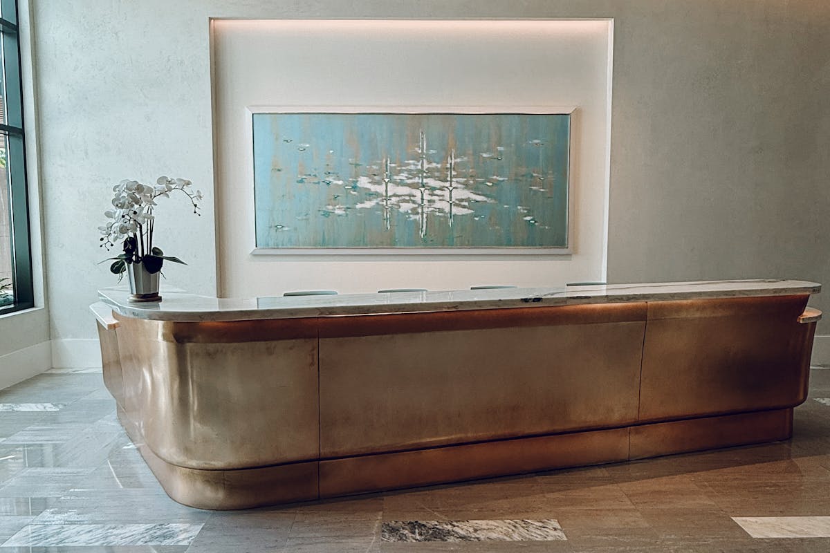 Elegant corporate office lobby